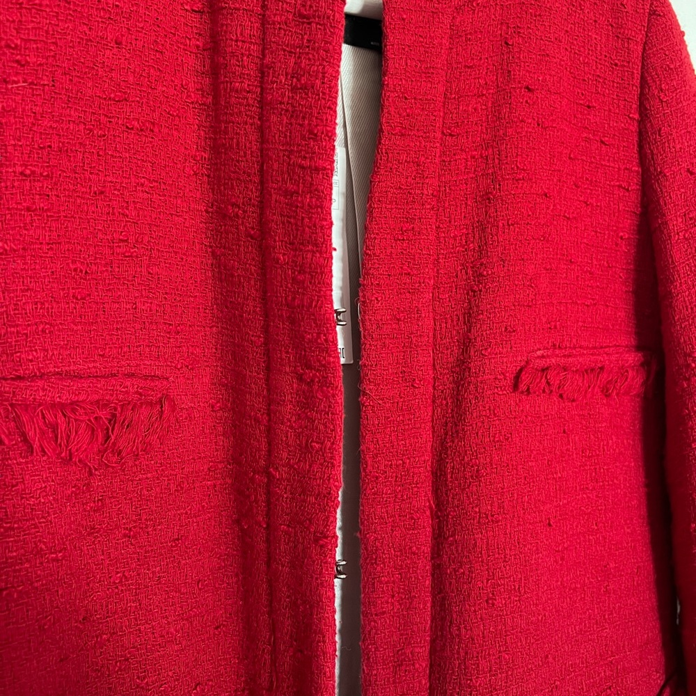 Zara Red Textured Blazer - Picture 5 of 5